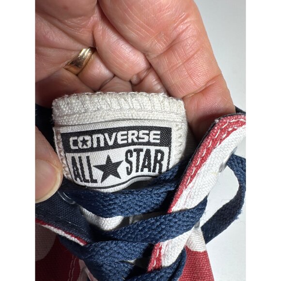 Converse All Star Low Top Sneakers American Flag Print Canvas Size 8.5 Mens - Picture 6 of 16